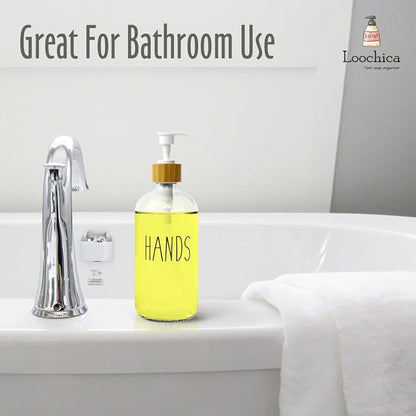 LOOCHICA Clear Glass Soap Bottle