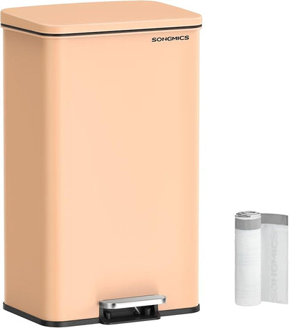 SONGMICS Kitchen Trash Can, 10.5 Gallon Garbage Can, Large Step Trash Bin