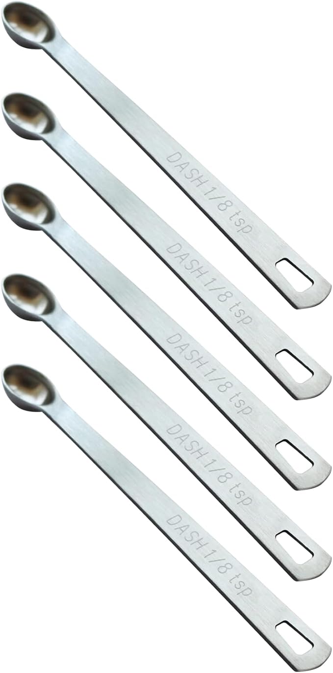 5PCS 1/8 Teaspoon Single Tiny Measuring Spoon, Small Individual Stainless Steel