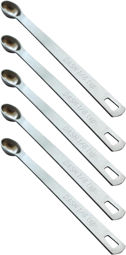 5PCS 1/8 Teaspoon Single Tiny Measuring Spoon, Small Individual Stainless Steel