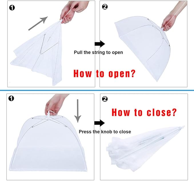 Food Covers for Outside Mesh, 2 Pack 40"X24" + 2 Pack 17"X17" Extra Large Pop