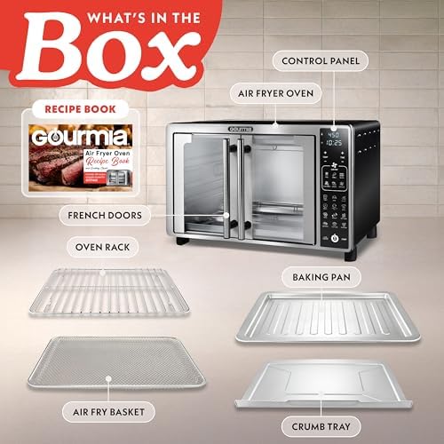 Gourmia Toaster Oven - 6-Slice Capacity, Digital Display, Stainless Steel