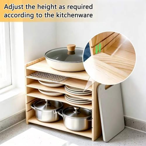 Celestite Wooden Baking Sheet Organizer for Cabinet, Baking Tray Organizer, Cookie Sheet Organizer for Cabinet Kitchen Storage Organization Accessories