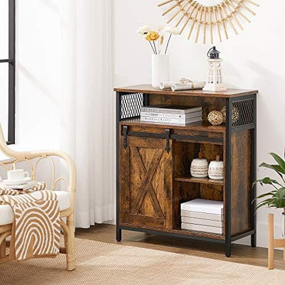 VASAGLE Buffet Cabinet, Coffee Bar with 1 Sliding Barn Door