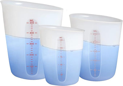 ZUYEE 3 PCS Silicone Measuring Cups Flexible Melting Measure Cups