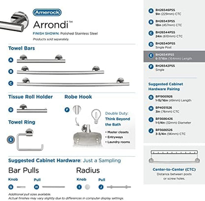 Amerock Arrondi 5" Polished Stainless Steel Towel Ring