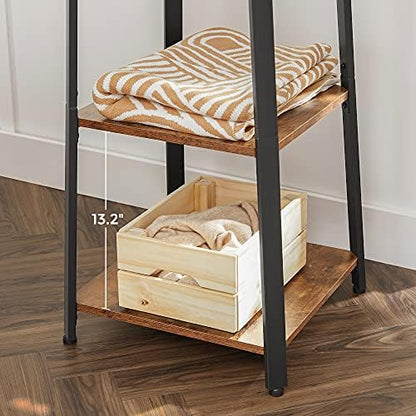 VASAGLE Coat Rack Freestanding, Hall Tree with 4 Shelves