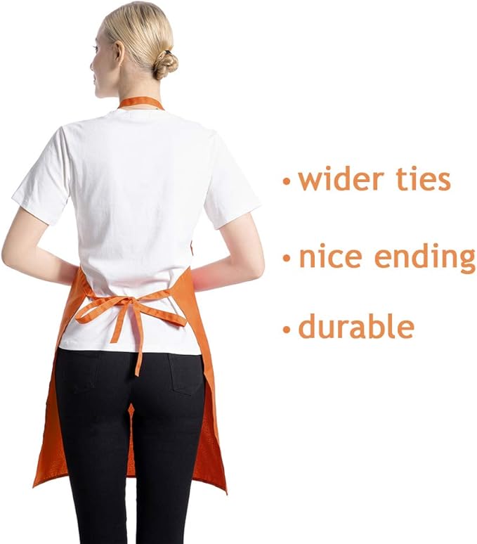 Orange Plain Bib Aprons Bulk in Big Size