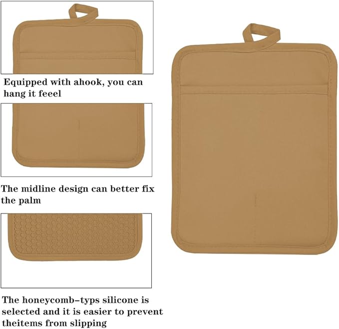 Oven Pot Holder with Pocket Cotton Heat Resistant Coaster Potholder Kitchen Hot