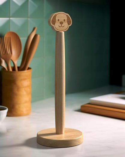 KitchLife Cute Wooden Paper Towel Holder Countertop