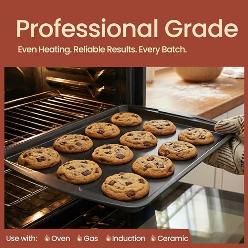 Bakken Swiss - Bakeware Set – 6 Piece – Stackable, Deluxe, Non-Stick Baking Pans for Professional and Home Cooking – Carbon Steel, Gray Coating