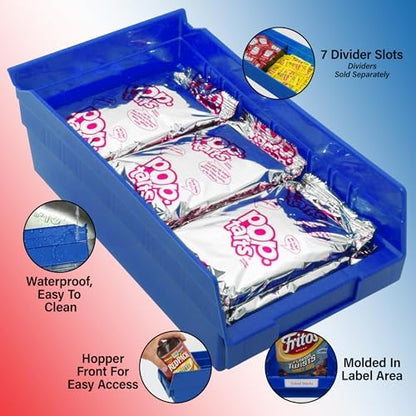 Akro-Mils 30130 Heavy Duty Plastic Shelf Bins, 12"x 6.5"x 4", Clear, 12-Pk