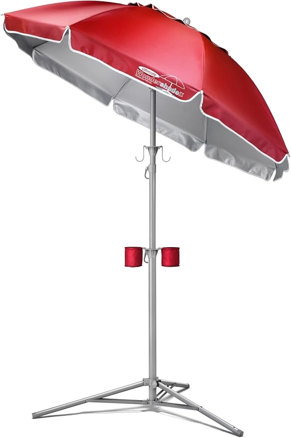 Wondershade Portable Sun Shade Umbrella, Lightweight Adjustable Instant Sun Protection - Red