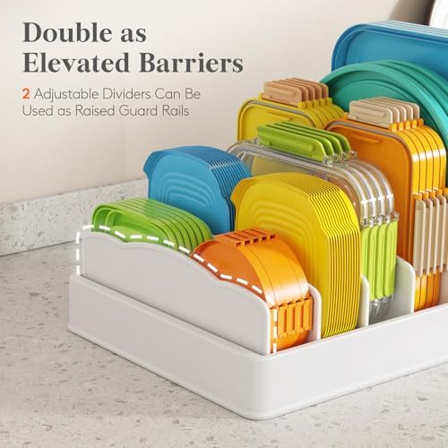 Lifewit Kitchen Cabinet Organizer for Food Contanier Lid with 7 Sections