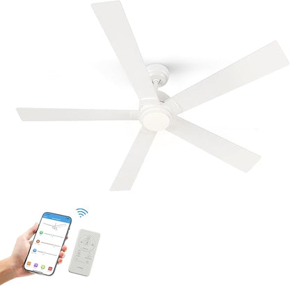 SMAAIR Smart Ceiling Fan with Light, 60inch Indoor and Outdoor ceiling fan with