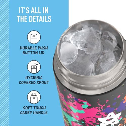 THERMOS FUNTAINER Water Bottle with Spout, 16oz, Graffiti Girl