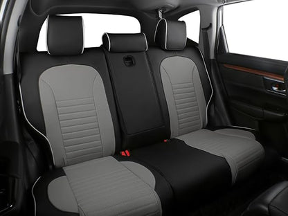 EKR CRV Seat Covers Custom Fit for Honda CRV 2015 2016 Full Set Car Seat Cover for SUV, Leather Truck Seat Protectors,Faux Leather(Black/Gray)