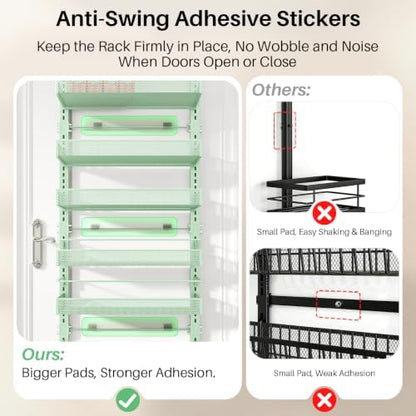 SNTD 8 Tiers Over the Door Organizer, 17" W x 6" D x 69" H, Green