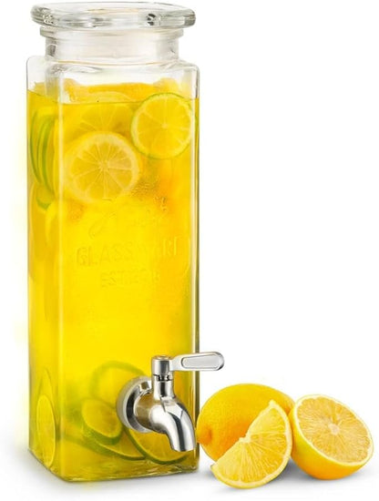 Kook Drink Dispenser, 80 oz, Water Dispenser Countertop, Glass Drink Dispenser