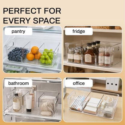 Mpotmiy 10-Pack Pantry Organizers and Storage, Clear Fridge Organizer Bins