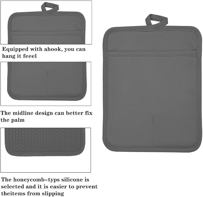 Oven Pot Holder with Pocket Cotton Heat Resistant Coaster Potholder Kitchen Hot