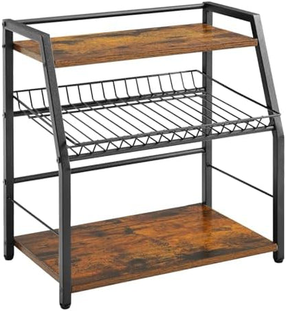 Kitchen Countertop Organizer, 3 Tiers Snack Organizer Wooden Candy Display Stand Coffee Station Organizer, Counter Storage for Soda Cans Condiment Tea, for Pantry Office