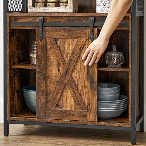 VASAGLE Buffet Cabinet, Coffee Bar with 1 Sliding Barn Door