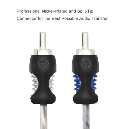 RECOIL RCI220 100% Oxygen Free Copper 20ft 2-Channel RCA Audio Cable, Twisted Pair with Noise Reduction