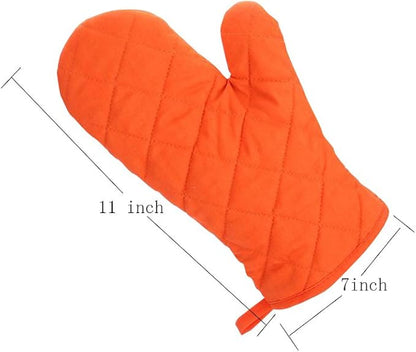 Oven Mitts, Premium Heat Resistant Kitchen Gloves Cotton & Polyester Quilted