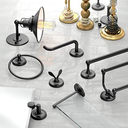 Gatco 5070MX Designer II Towel Bar, 24 Inch, Matte Black/Wall Mounted 24" Towel Holder for Bathroom