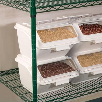 Winco 5 Gallon White Shelf Ingredient Bin