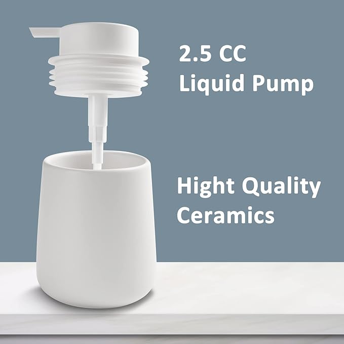 Soap Dispenser Ceramic with Easy-to-Press Pump Hand Lotion Liquid Dispenser