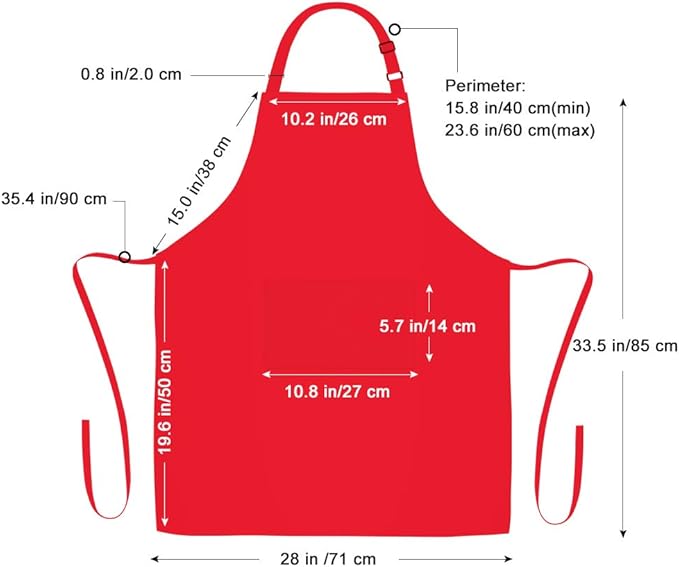 Jubatus 1 Pack Bib Aprons with 2 Pockets Cooking Chef Kitchen Apron