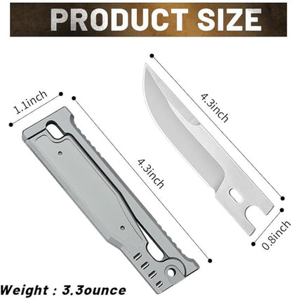 Generic Folding Pocket Knife Kit, Tactical Locking Pocket Knife, 3.15"" D2 Steel Blade, T6 Aluminium Inlay G10 Handle, Camping Folding Knife for Men Woman