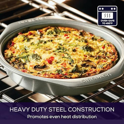 Circulon Nonstick Bakeware Round Baking Pan / Cake Pan, 9 Inch, Gray