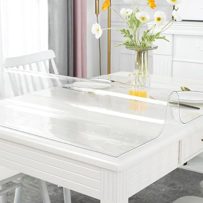 Warmstar Clear Table Cover Protector 20 x 40 Inch,1.5mm Thick Plastic Table Cover Rectangle,PVC Clear Table Protector,Desk Protector Mat for Kitchen, Dresser, Writing Desk，Dining Room Table