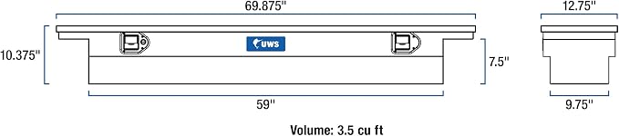 UWS EC10541 69-Inch Heavy-Wall Aluminum Slim Truck Tool Box with Low Profile, RigidCore Lid