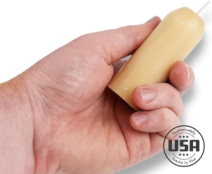 UCO 12-Hour Natural Beeswax Long-Burning Candles for UCO Candle Lanterns and Emergency Preparedness, Made in USA