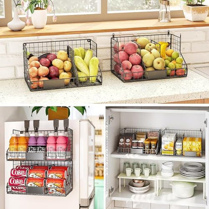 2 Pack Pantry Organizers and Storage Shelf Canned Food Organizer
