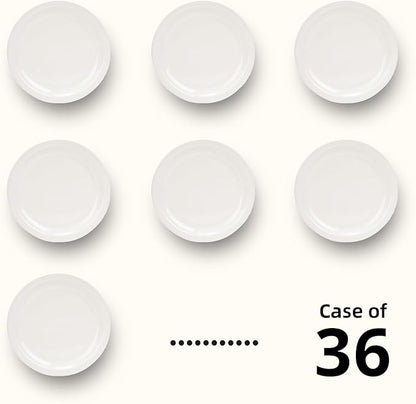 Stoneware Narrow Rim Commercial Grade Dinnerware, America White, Plate 7.25", Case of 36