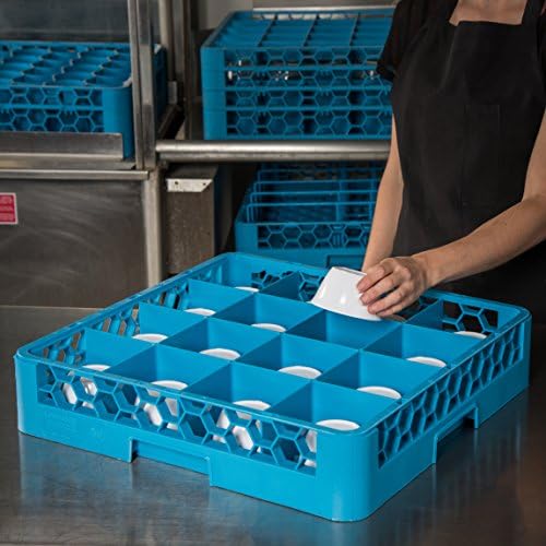 Carlisle FoodService Products RG1614 OptiClean 16 Compartment Glass Rack, 4.45" Compartments, Blue (Pack of 6)