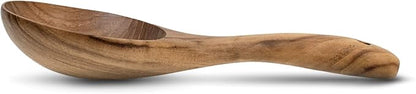 FAAY Short Handle Ladle, Eco Friendly Wooden Kitchen Tool, Hand Carved Unique