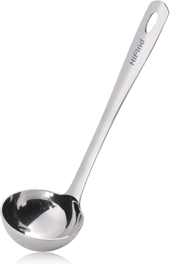 HIFIND Large Ladle Spoon 10.6 Inches Stainless Steel, Heavy Duty Mirror