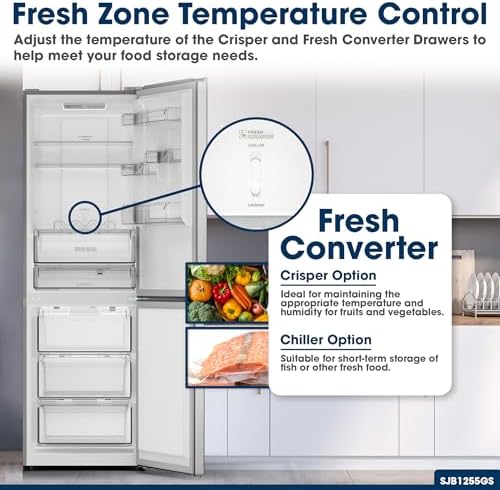 Sharp SJB1255GS 11.5 cu.ft. Counter Depth 24 in. 2 Door Refrigerator