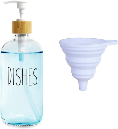 LOOCHICA Dish Clear Glass Soap Dispenser
