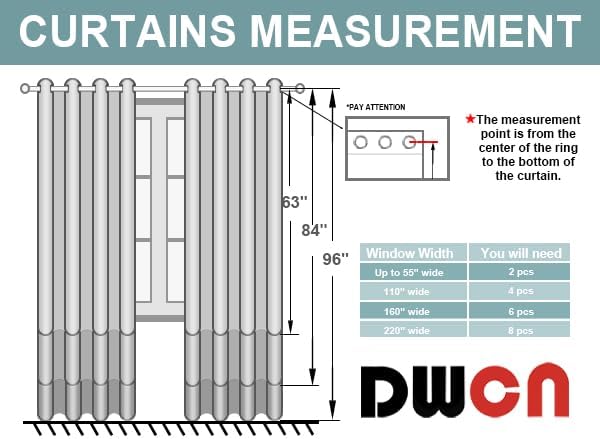DWCN Blackout Curtains 84 Inches Long, Room Drakening Drapes