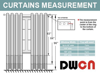 DWCN Silver Grey Blackout Curtains 63 Inch Length, 70 Wide Drapes