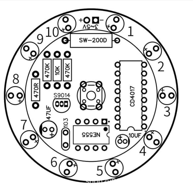 Soldering Practice Kit DIY Electronics Learning Board Shake to Spin Lucky Wheel