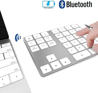 HoRiMe Bluetooth Number Pad, Rechargeable Wireless Numeric Keypad Slim 34-Keys