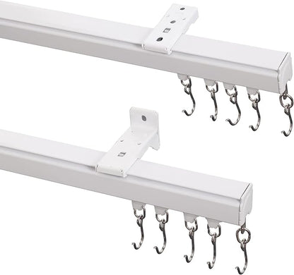 ChadMade Ceiling/Wall Mount Curtain Track Rod Set - 9ft Adjustable Length